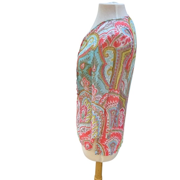 J. McLaughlin colorful shear swim cover up 100% cotton size small Tunic - Picture 2 of 11